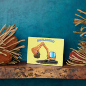 Sinaasappel graafmachine cartoon fotoplaat (Zijkant)