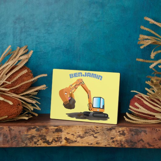 Sinaasappel graafmachine cartoon fotoplaat (Zijkant)