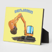 Sinaasappel graafmachine cartoon fotoplaat (Zijkant)