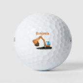 Sinaasappel graafmachine cartoon golfballen (Voorkant)
