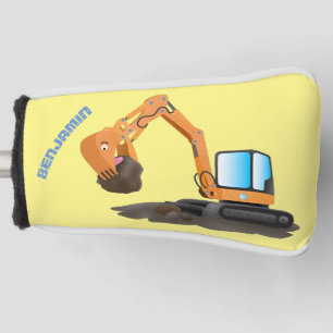 Sinaasappel graafmachine cartoon golfheadcover