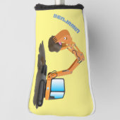 Sinaasappel graafmachine cartoon golfheadcover (Draai 90)