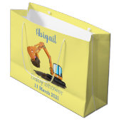 Sinaasappel graafmachine cartoon groot cadeauzakje (Voorkant Gekanteld)