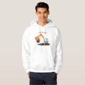 Sinaasappel graafmachine cartoon hoodie (Voorkant volledig)