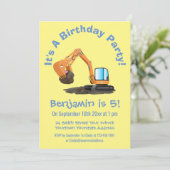 Sinaasappel graafmachine cartoon kaart (Staand voorkant)