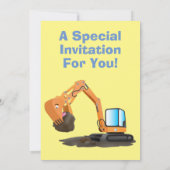 Sinaasappel graafmachine cartoon kaart (Achterkant)