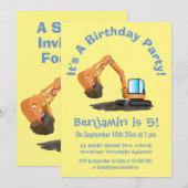 Sinaasappel graafmachine cartoon kaart (Voorkant / Achterkant)