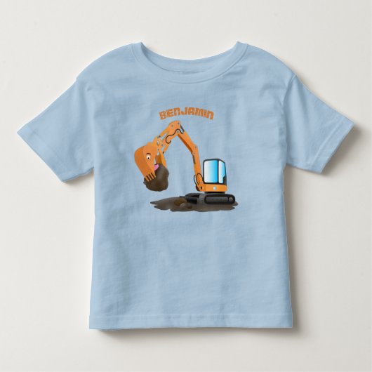 Sinaasappel graafmachine cartoon kinder shirts (Voorkant)