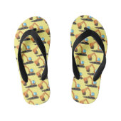 Sinaasappel graafmachine cartoon kinder teenslippers (Voetbed)