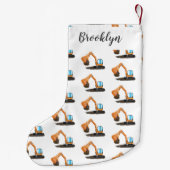 Sinaasappel graafmachine cartoon kleine kerstsok (Achterkant)