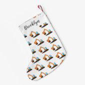 Sinaasappel graafmachine cartoon kleine kerstsok (Achterkant (Hangend))