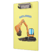 Sinaasappel graafmachine cartoon klembord (Links)
