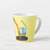 Sinaasappel graafmachine cartoon latte mok (Rechterhoek)