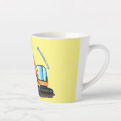 Sinaasappel graafmachine cartoon latte mok (Rechts)