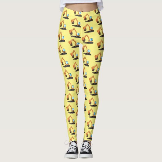 Sinaasappel graafmachine cartoon leggings (Voorkant)