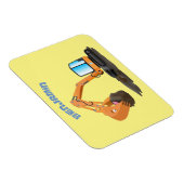 Sinaasappel graafmachine cartoon magneet (Rechterzijde)