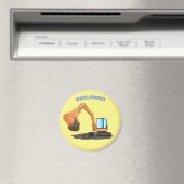 Sinaasappel graafmachine cartoon magneet (Insitu (Vaatwasser))