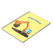 Sinaasappel graafmachine cartoon notitieboek (Linkerzijde)