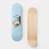 Sinaasappel graafmachine cartoon persoonlijk skateboard (Voorkant)