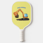 Sinaasappel graafmachine cartoon pickleball paddle (Voorkant)