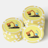 Sinaasappel graafmachine cartoon poker chips (Opstapeling)
