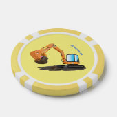 Sinaasappel graafmachine cartoon poker chips (Enkel)