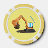 Sinaasappel graafmachine cartoon poker chips (Achterkant)
