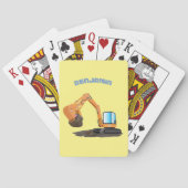 Sinaasappel graafmachine cartoon pokerkaarten (Achterkant)