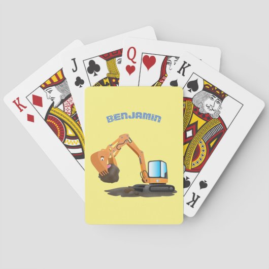 Sinaasappel graafmachine cartoon pokerkaarten (Achterkant)