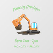 Sinaasappel graafmachine cartoon raamsticker (Vel)