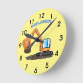 Sinaasappel graafmachine cartoon ronde klok (Hoek)
