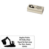 Sinaasappel graafmachine cartoon rubberstempel (Gestempeld)