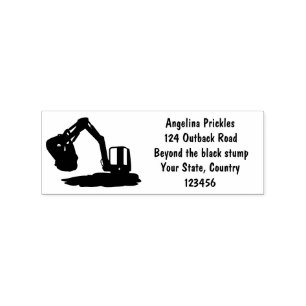Sinaasappel graafmachine cartoon rubberstempel