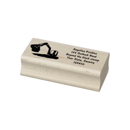 Sinaasappel graafmachine cartoon rubberstempel (Stempel)