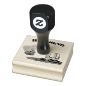 Sinaasappel graafmachine cartoon rubberstempel (Stempel)