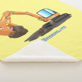 Sinaasappel graafmachine cartoon sherpa deken (3/4)