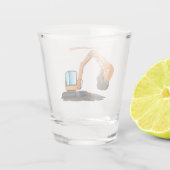 Sinaasappel graafmachine cartoon shot glas (Achterkant)