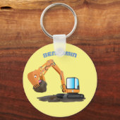 Sinaasappel graafmachine cartoon sleutelhanger (Voorkant)