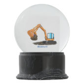Sinaasappel graafmachine cartoon sneeuwbol (Achterkant)