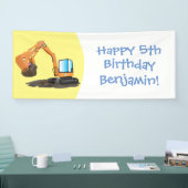 Sinaasappel graafmachine cartoon spandoek (Beurs)