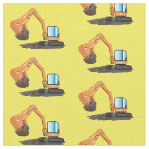 Sinaasappel graafmachine cartoon stof