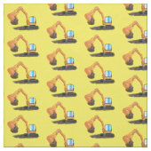 Sinaasappel graafmachine cartoon stof (Swatch)