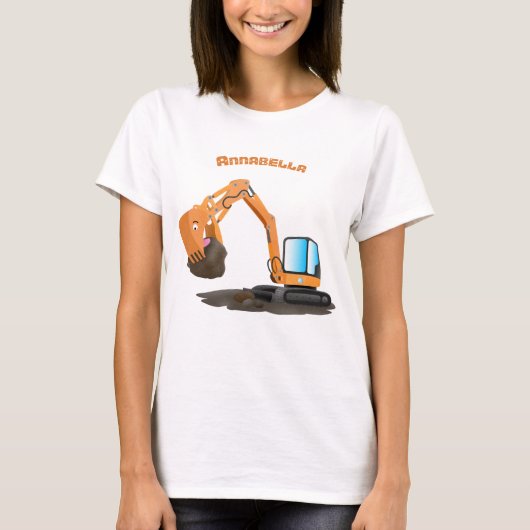 Sinaasappel graafmachine cartoon t-shirt (Voorkant)