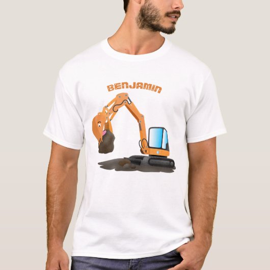 Sinaasappel graafmachine cartoon t-shirt (Voorkant)