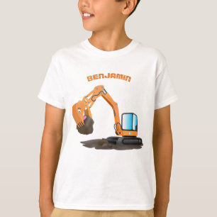 Sinaasappel graafmachine cartoon t-shirt