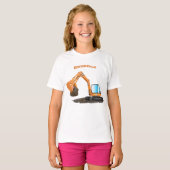 Sinaasappel graafmachine cartoon t-shirt (Voorkant volledig)