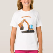 Sinaasappel graafmachine cartoon t-shirt (Voorkant)