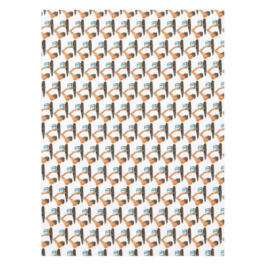 Sinaasappel graafmachine cartoon tafelkleed (Voorkant)