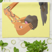 Sinaasappel graafmachine cartoon theedoek (Gevouwen)