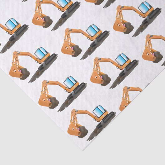 Sinaasappel graafmachine cartoon tissuepapier (Detail)